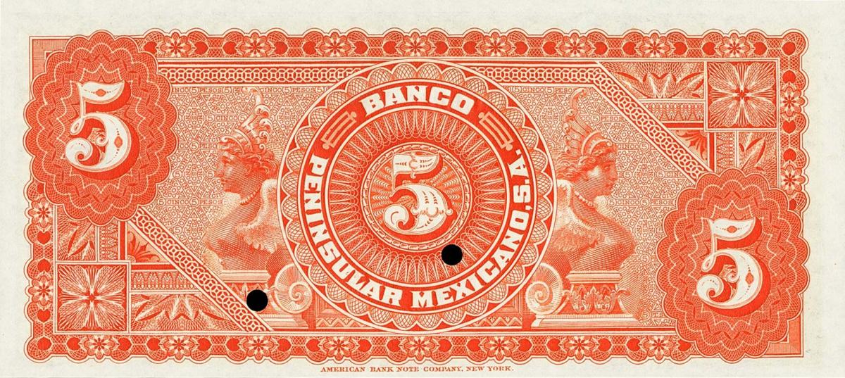 Back of Mexico pS465s2: 5 Pesos from 1914