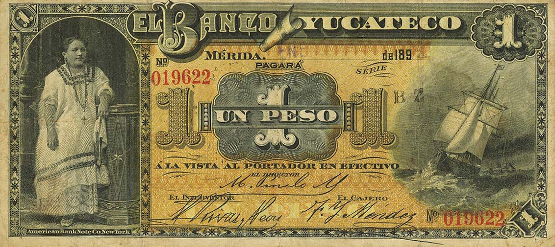 Front of Mexico pS466a: 1 Peso from 1891