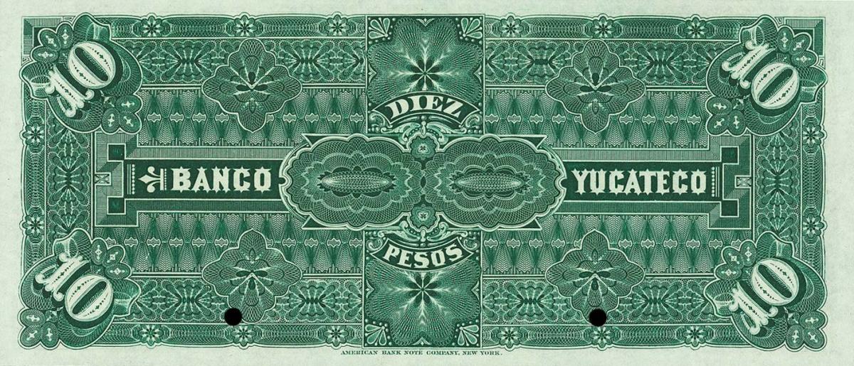 Back of Mexico pS468s4: 10 Pesos from 1890