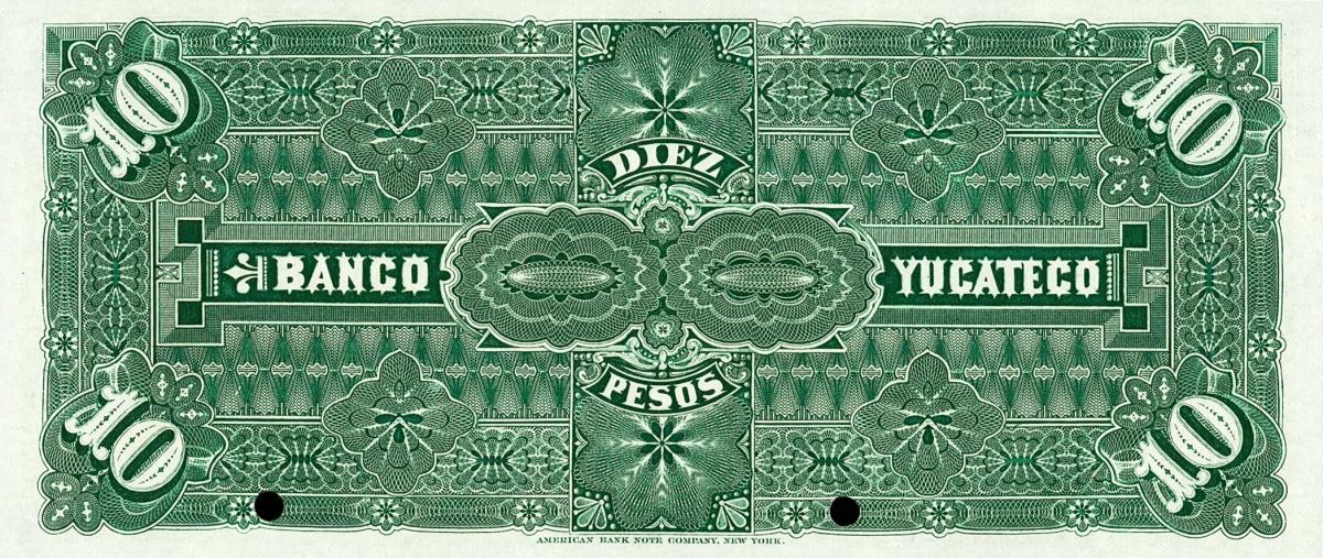 Back of Mexico pS468s5: 10 Pesos from 1890