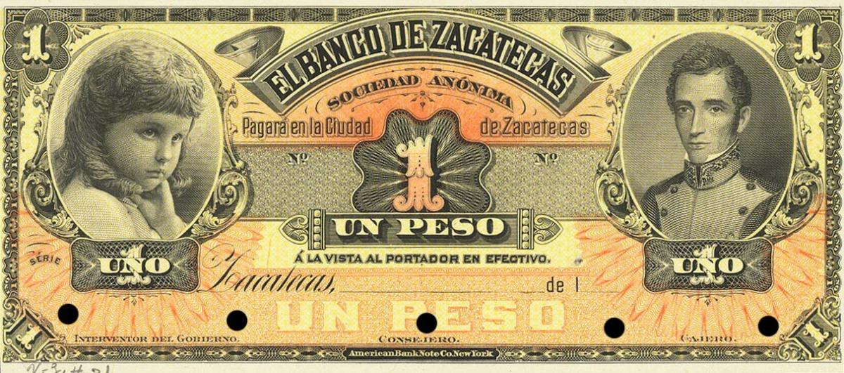 Front of Mexico pS474p: 1 Peso from 1891