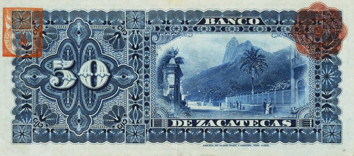 Back of Mexico pS478d: 50 Pesos from 1891