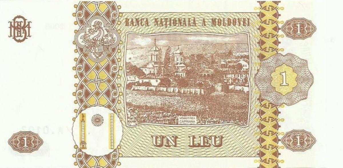 Back of Moldova p19: 1 Leu from 2006