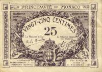 p2a from Monaco: 25 Centimes from 1921