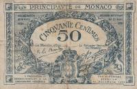p3a from Monaco: 50 Centimes from 1920