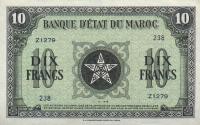 Gallery image for Morocco p25a: 10 Francs from 1943