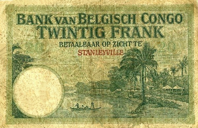 Back of Belgian Congo p11e: 100 Francs from 1912