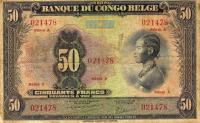p16a from Belgian Congo: 50 Francs from 1941