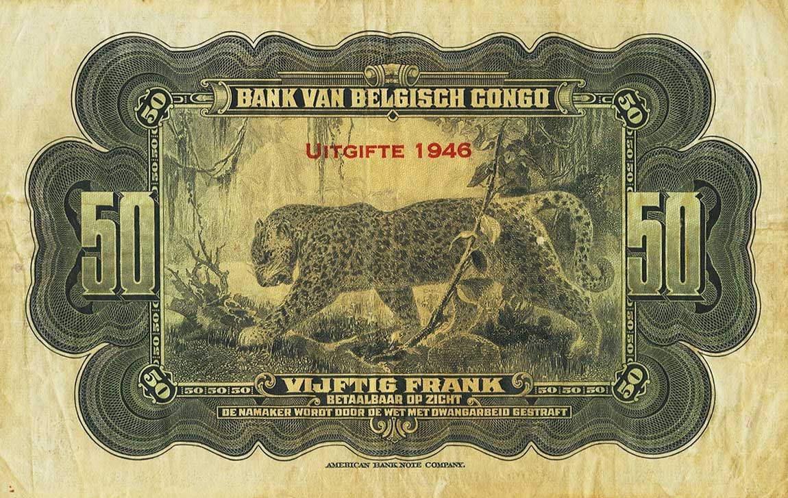 Back of Belgian Congo p16d: 50 Francs from 1946
