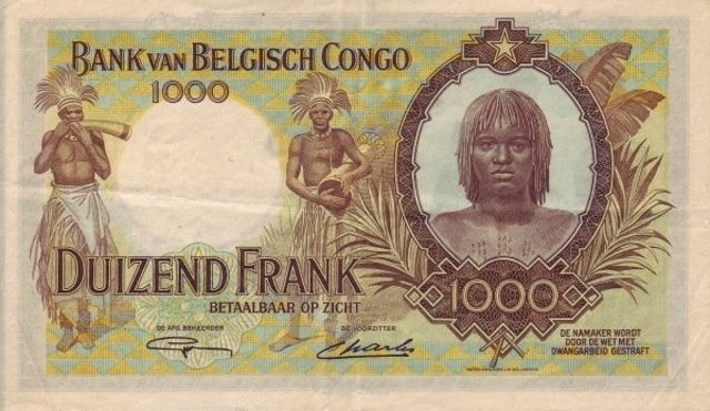 Back of Belgian Congo p19b: 1000 Francs from 1946