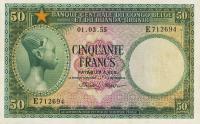 p27b from Belgian Congo: 50 Francs from 1955