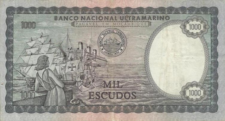 Back of Mozambique p112a: 1000 Escudos from 1972