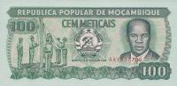 p130c from Mozambique: 100 Meticas from 1989