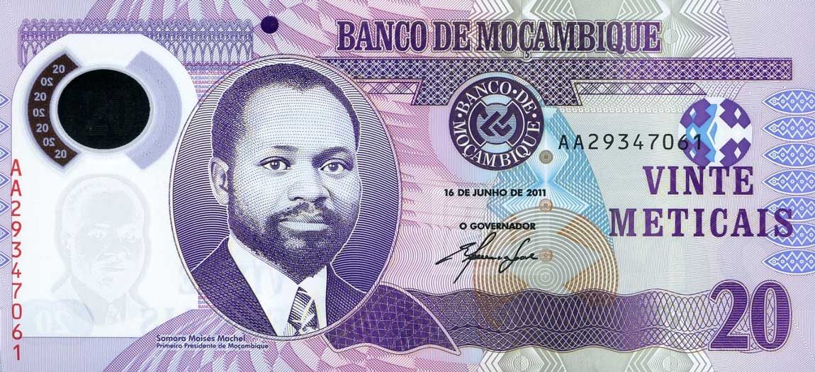 Front of Mozambique p149a: 20 Metica from 2011