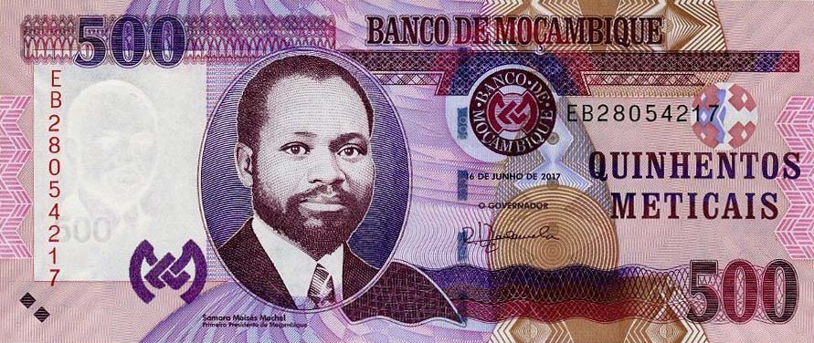 Front of Mozambique p153b: 500 Metica from 2017