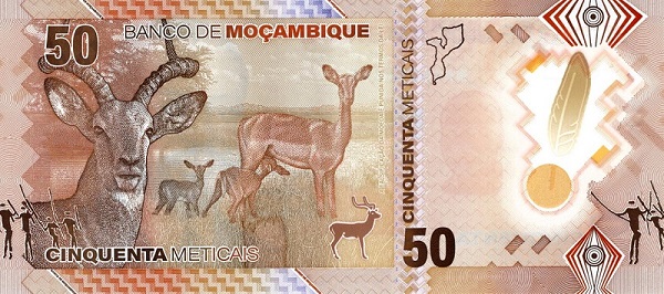 Back of Mozambique p156: 50 Meticais from 2024