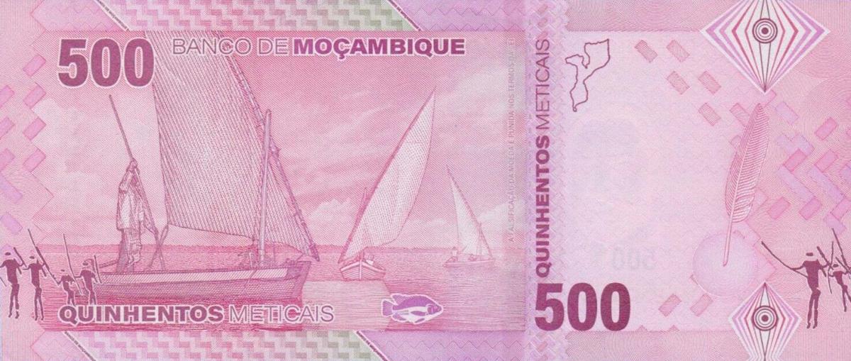 Back of Mozambique p159: 500 Meticais from 2024