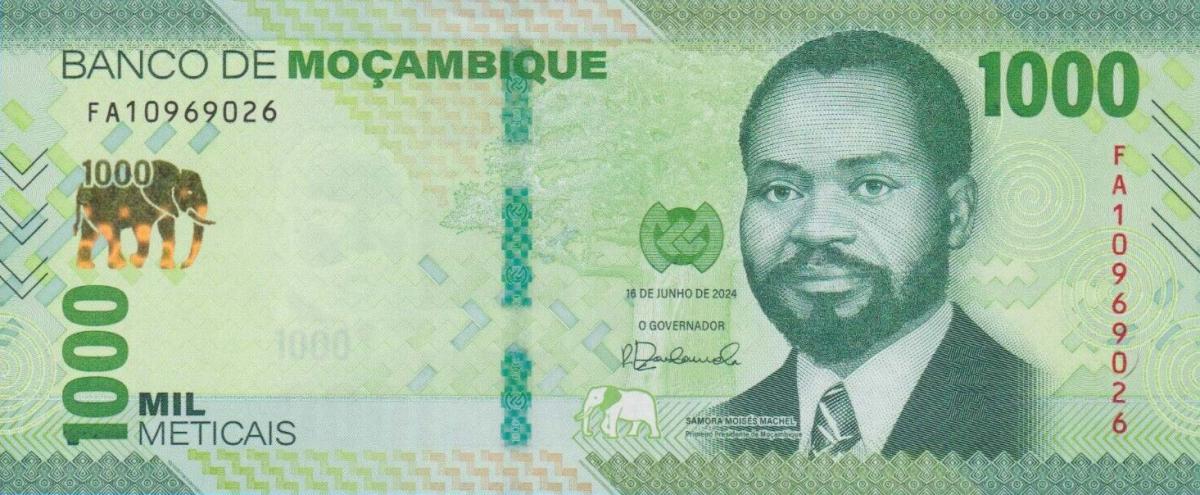 Front of Mozambique p160: 1000 Meticais from 2024