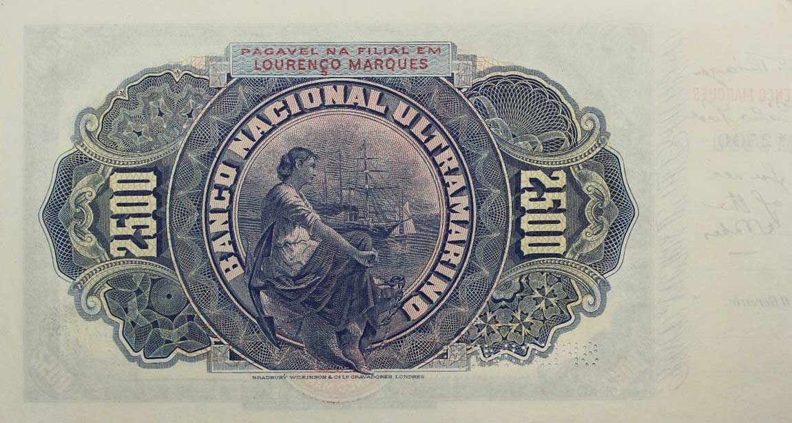 Back of Mozambique p30: 2500 Reis from 1908