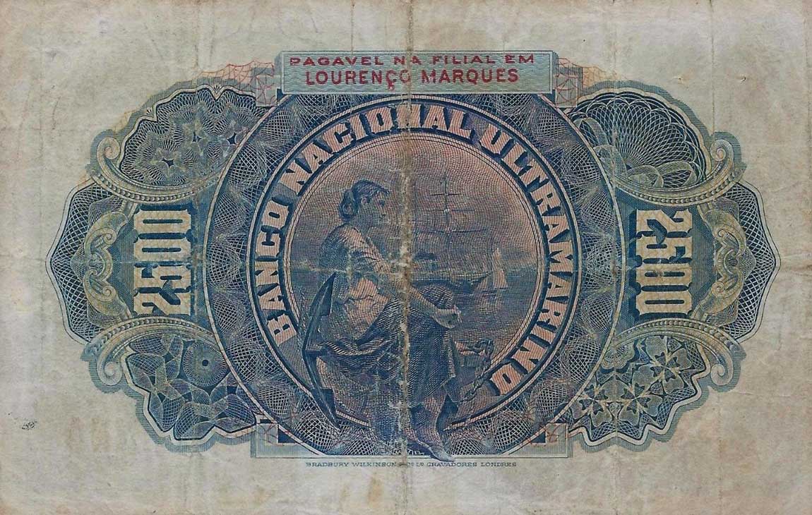 Back of Mozambique p34: 2500 Reis from 1909