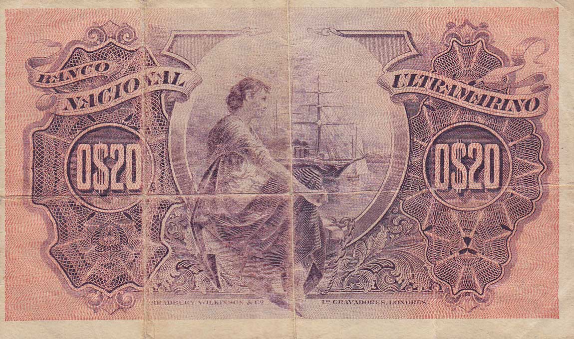 Back of Mozambique p60: 20 Centavos from 1914