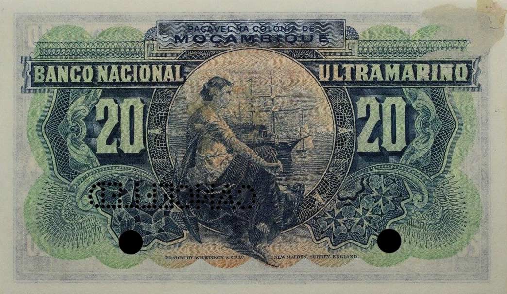 Back of Mozambique p74s: 20 Escudos from 1937