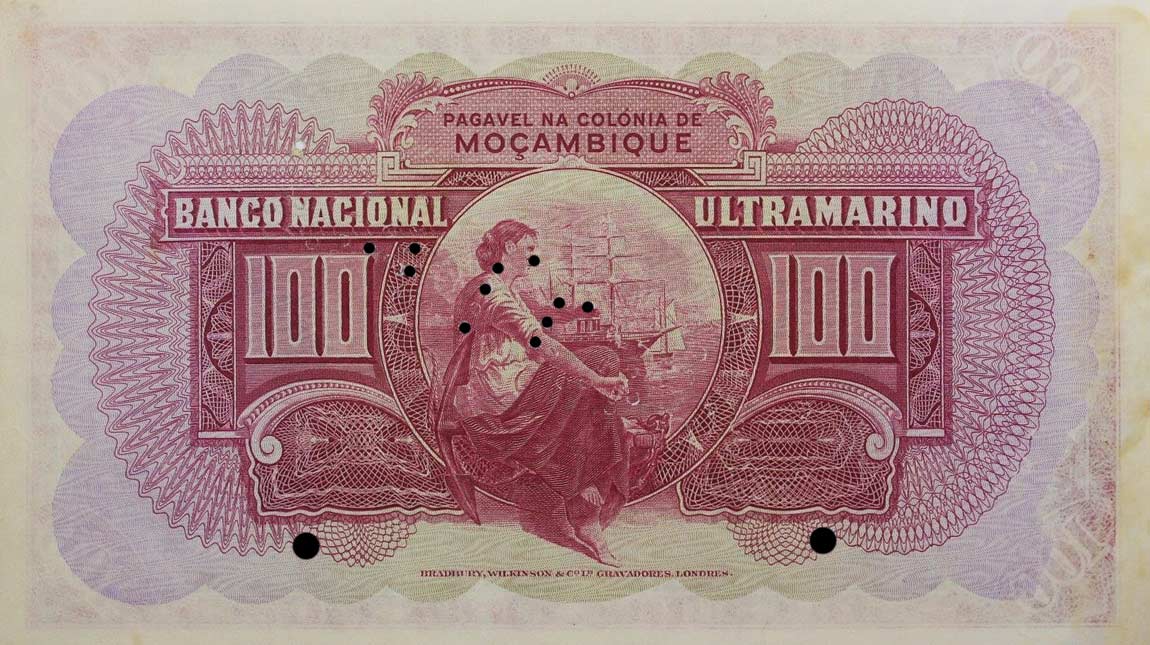 Back of Mozambique p76s: 100 Escudos from 1938