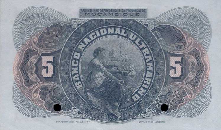 Back of Mozambique p83s: 5 Escudos from 1941