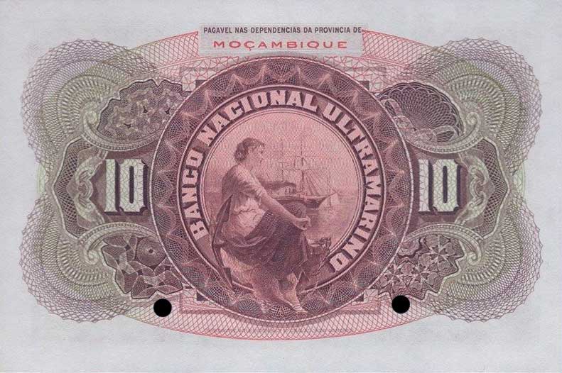 Back of Mozambique p84r: 10 Escudos from 1941