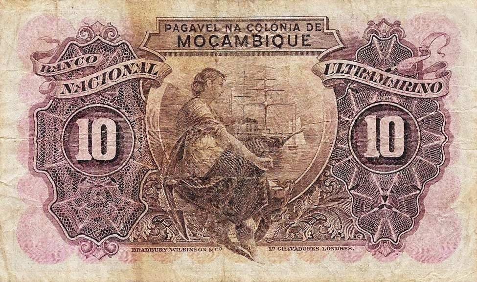 Back of Mozambique p90a: 10 Escudos from 1943