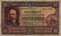 p90a from Mozambique: 10 Escudos from 1943