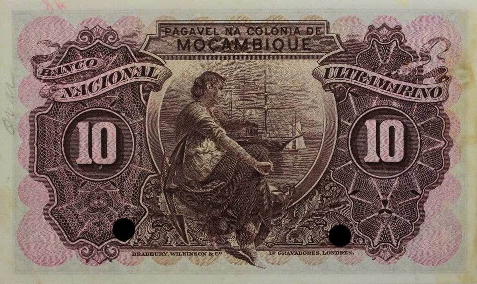 Back of Mozambique p90r: 10 Escudos from 1943