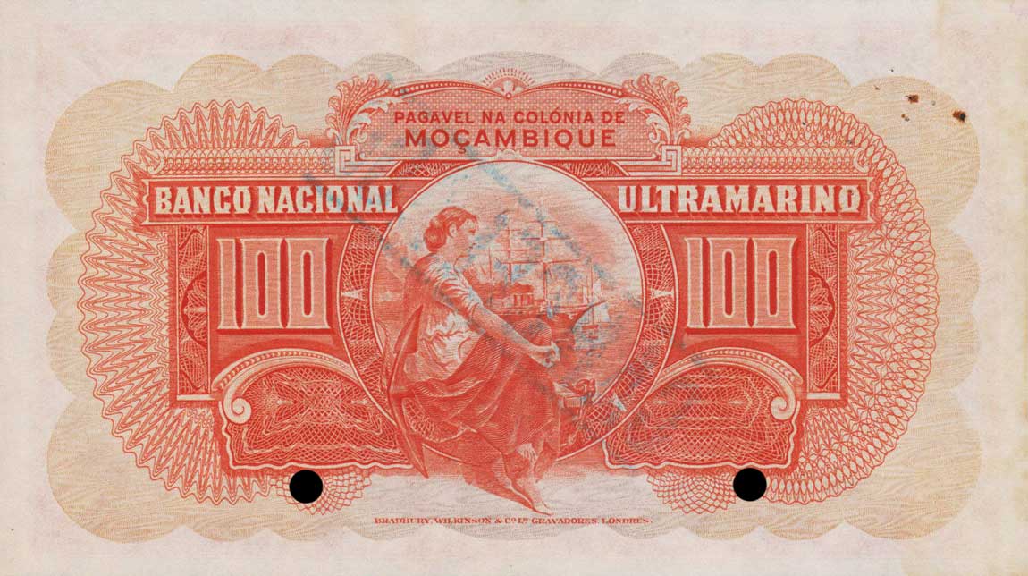 Back of Mozambique p91s: 100 Escudos from 1943