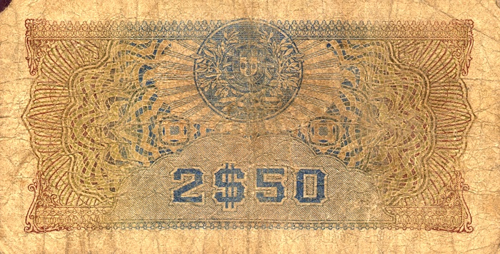 Back of Mozambique p93a: 2.5 Escudos from 1944