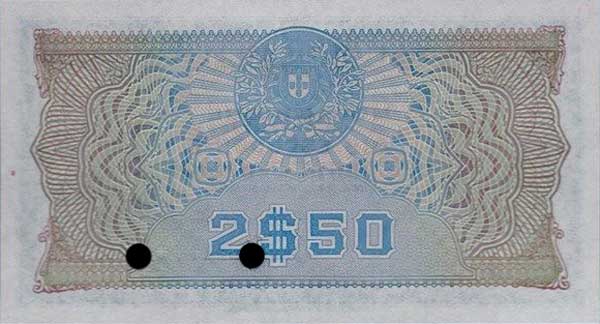 Back of Mozambique p93r: 2.5 Escudos from 1944