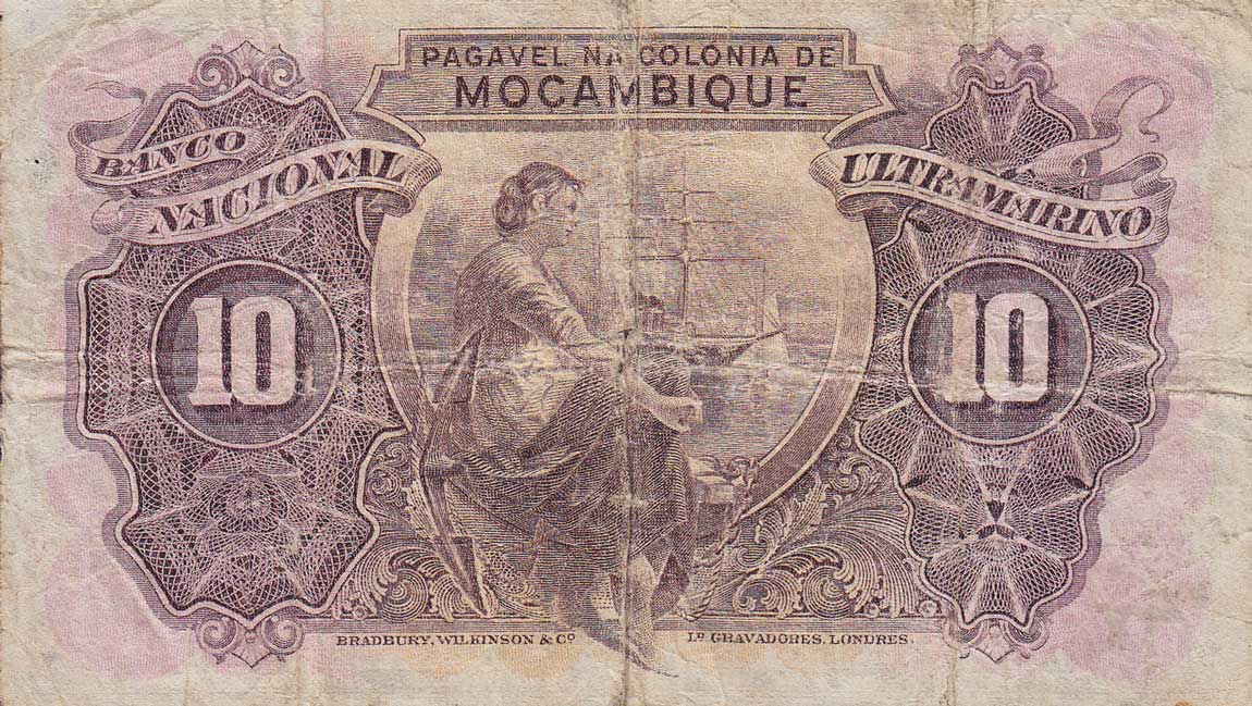 Back of Mozambique p95: 10 Escudos from 1945