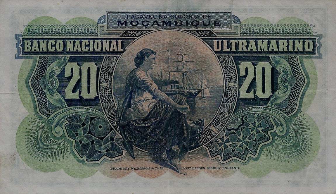 Back of Mozambique p96: 20 Escudos from 1945