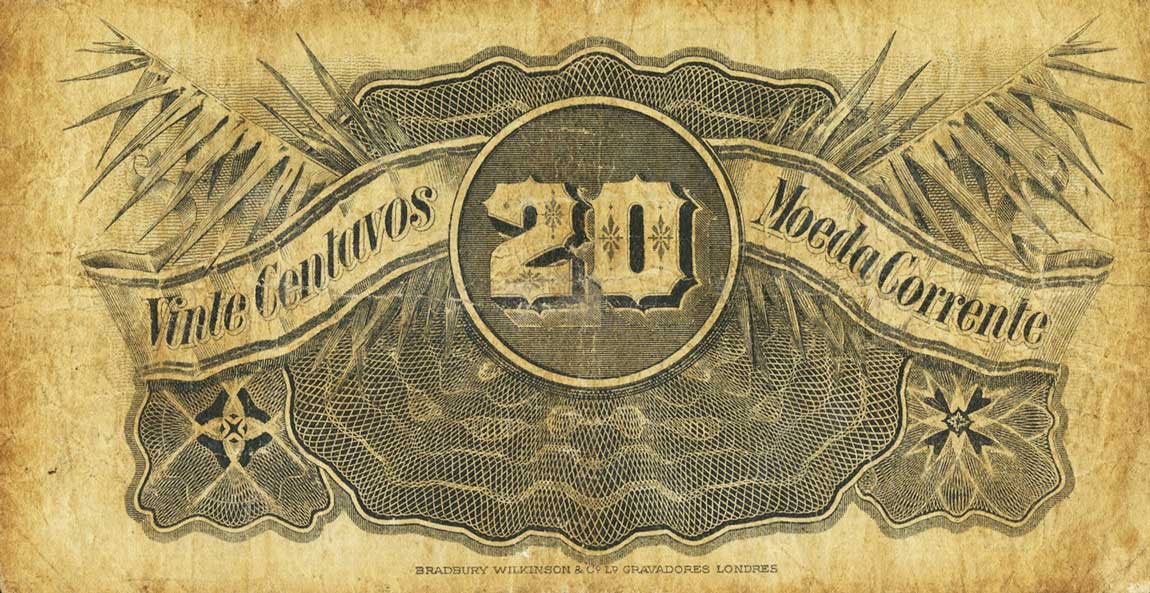 Back of Mozambique pR2a: 20 Centavos from 1919