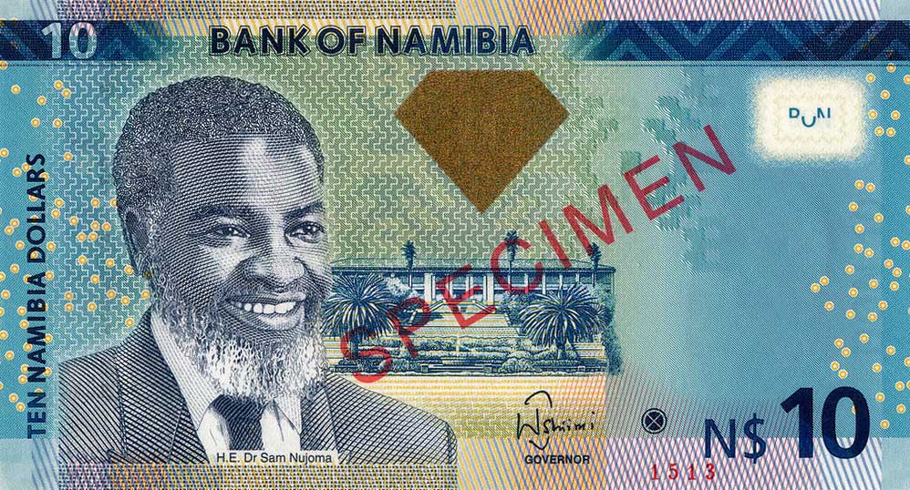 Front of Namibia p11s: 10 Namibia Dollars from 2012