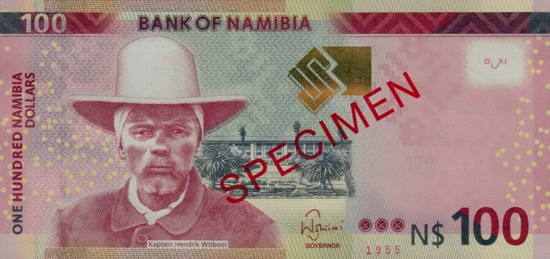 Front of Namibia p14s: 100 Namibia Dollars from 2012