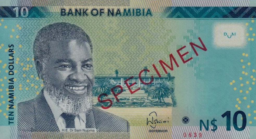 Front of Namibia p16s: 10 Namibia Dollars from 2015