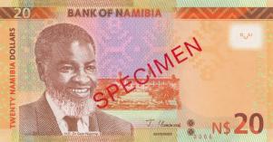 p17s3 from Namibia: 20 Namibia Dollars from 2022 p17s3 from Namibia: 20 Namibia Dollars from 2022