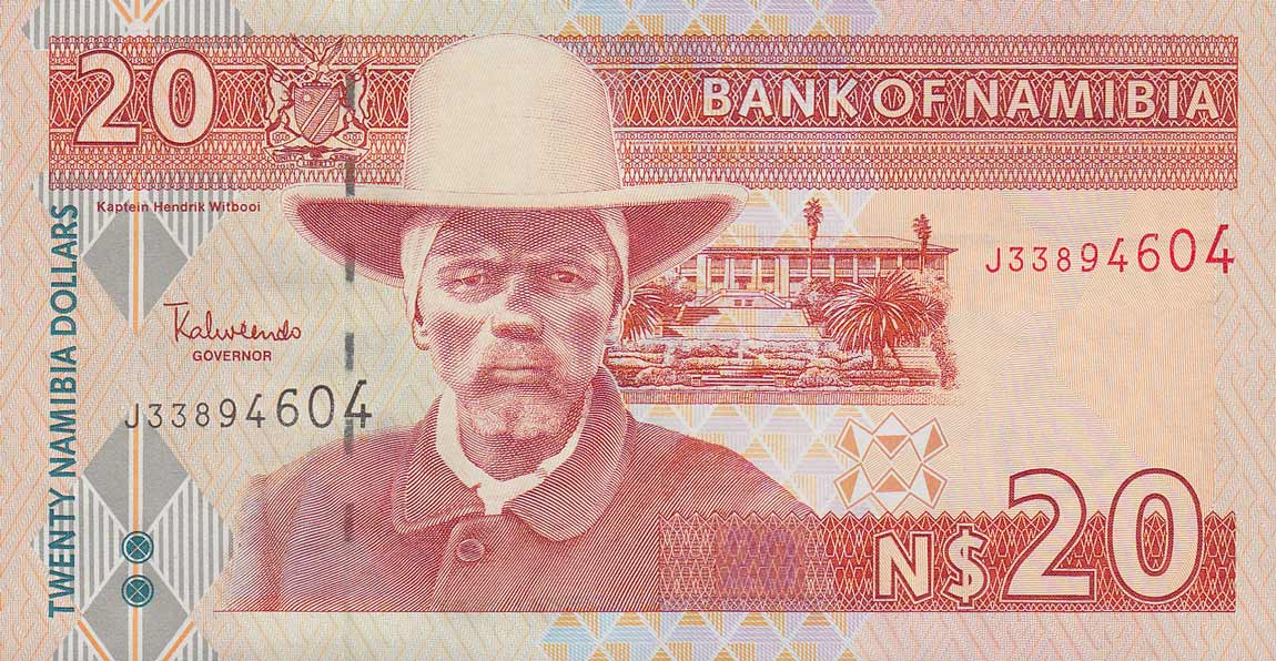 Front of Namibia p6a: 20 Namibia Dollars from 2002