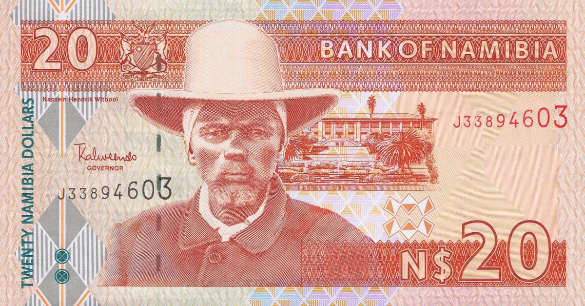 Front of Namibia p6b: 20 Namibia Dollars from 2002