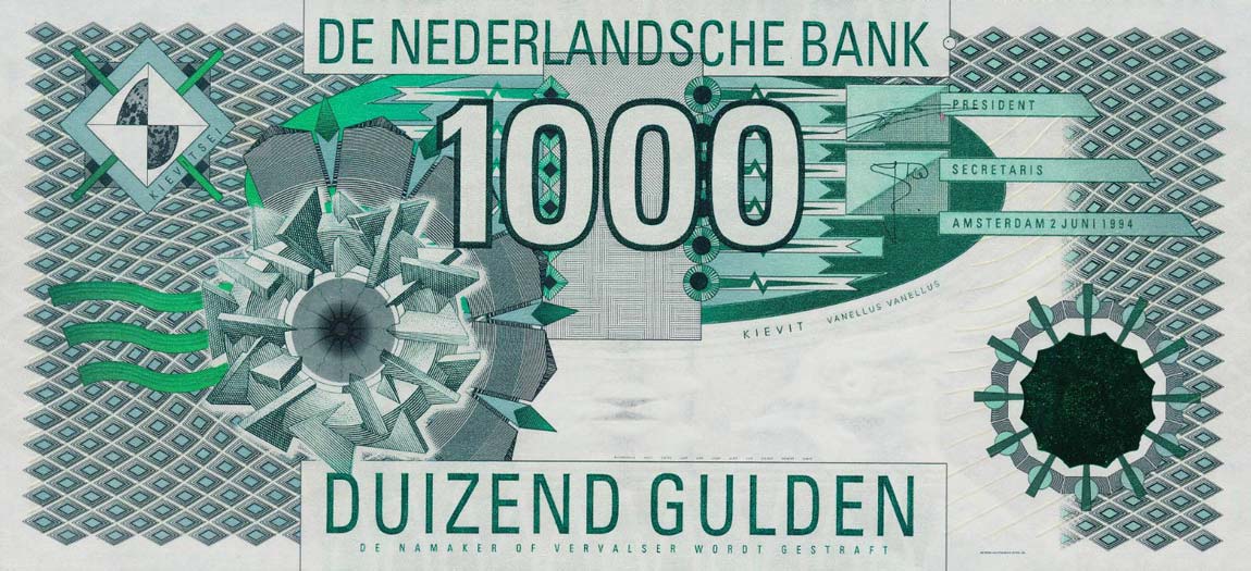 Front of Netherlands p102: 1000 Gulden from 1994