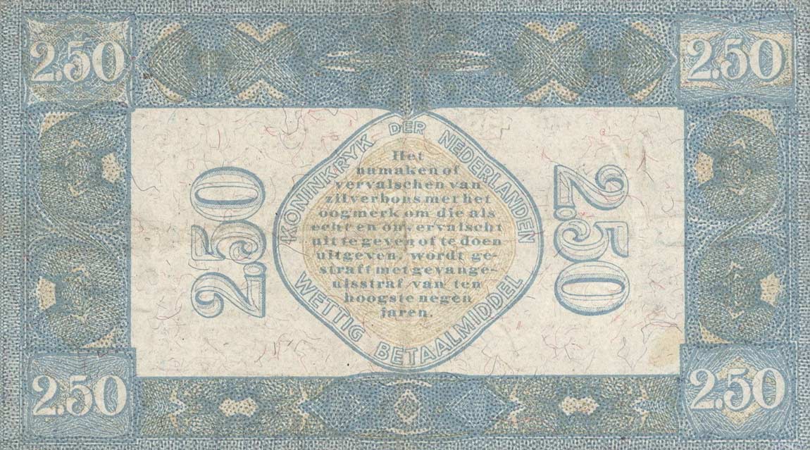 Back of Netherlands p19a: 2.5 Gulden from 1923