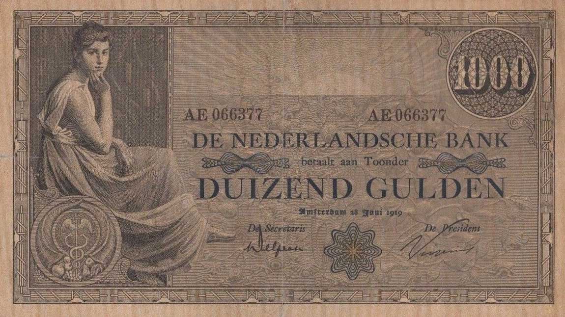 Front of Netherlands p42: 1000 Gulden from 1919