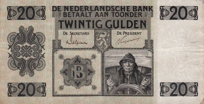 Front of Netherlands p44: 20 Gulden from 1926