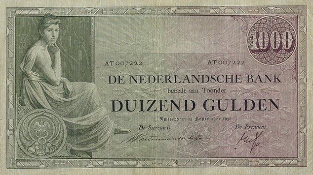 Front of Netherlands p48: 1000 Gulden from 1926