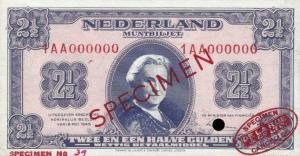 p71s from Netherlands: 2.5 Gulden from 1945